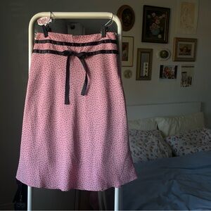 Vintage Pink Polka dot flowy skirt